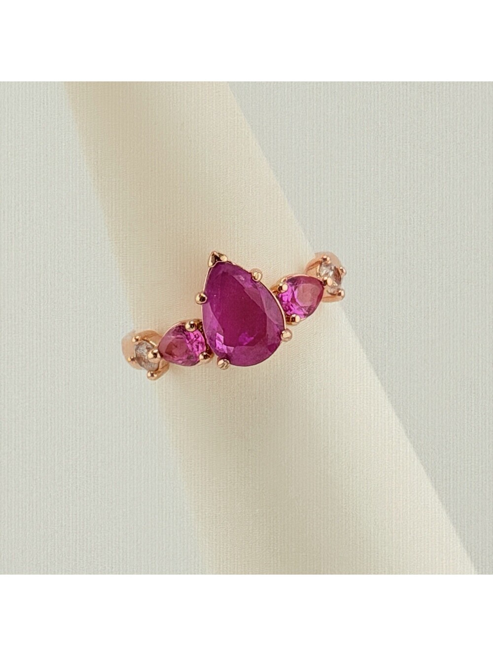 Bomb Party Ring Sz 8 "Mesmerizing Day" Purple Fluorite + Quartz on Rose Gold